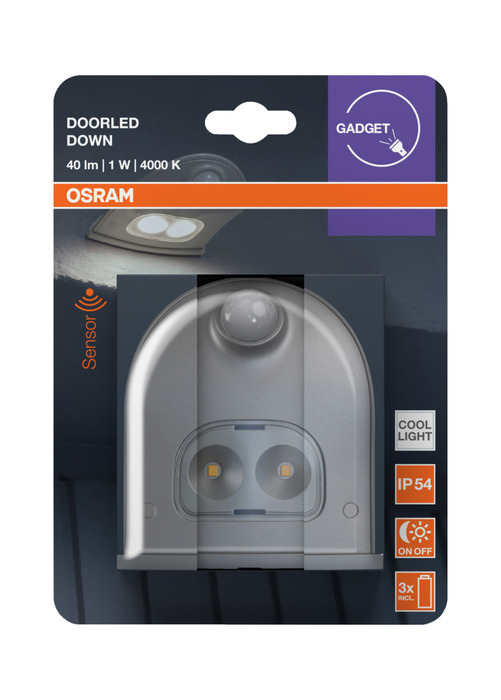 Osram DoorLED sensorlampe sølv batteri